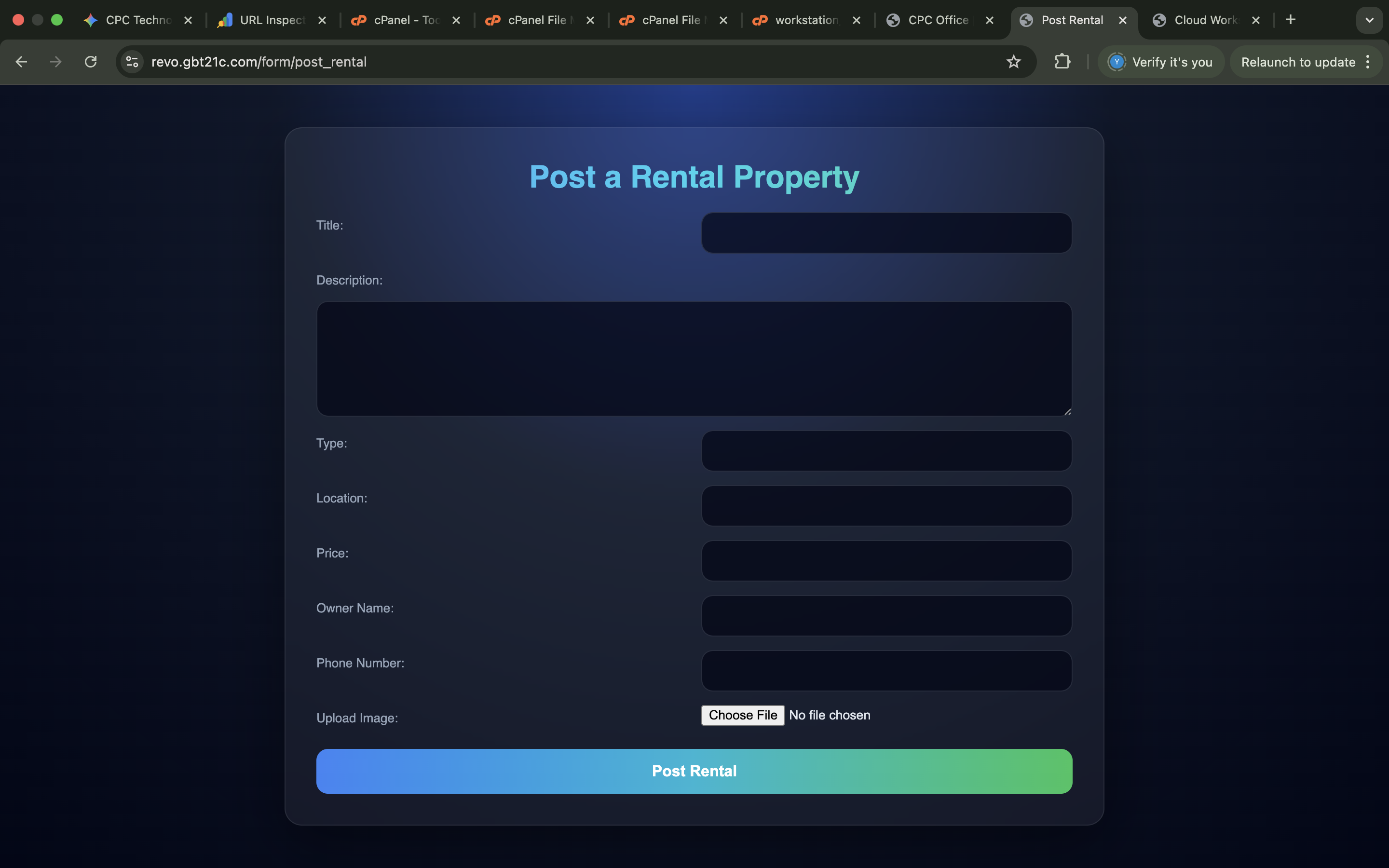 Post a Rental Property Form